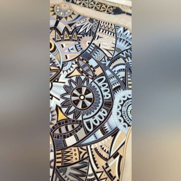 Vintage 💯 Silk Scarf Baoshidi Geometric Pattern - Picture 13 of 15